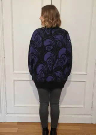 Jersey Vintage Negro y Morado Made in Germany 42/L