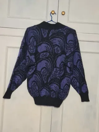 Jersey Vintage Negro y Morado Made in Germany 42/L