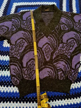 Jersey Vintage Negro y Morado Made in Germany 42/L