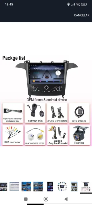 Pantalla táctil coche