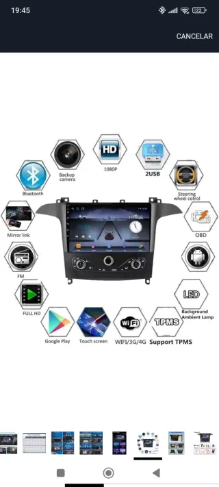 Pantalla táctil coche