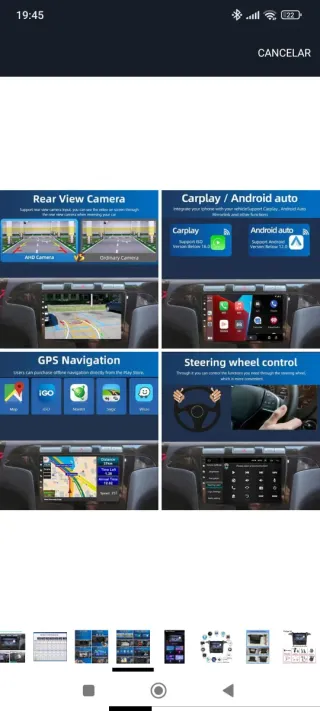 Pantalla táctil coche