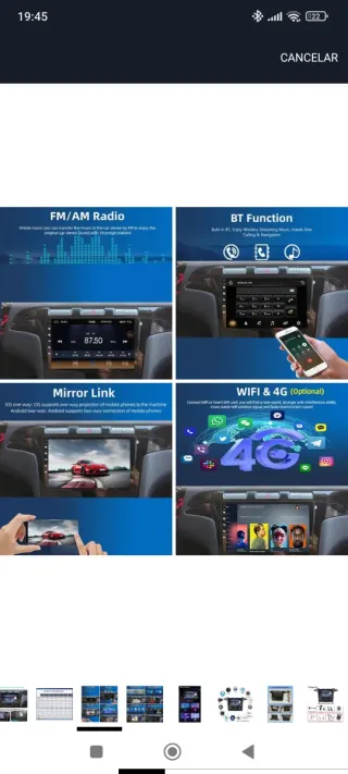 Pantalla táctil coche