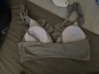 Bikini premamá rayas blanco y negro