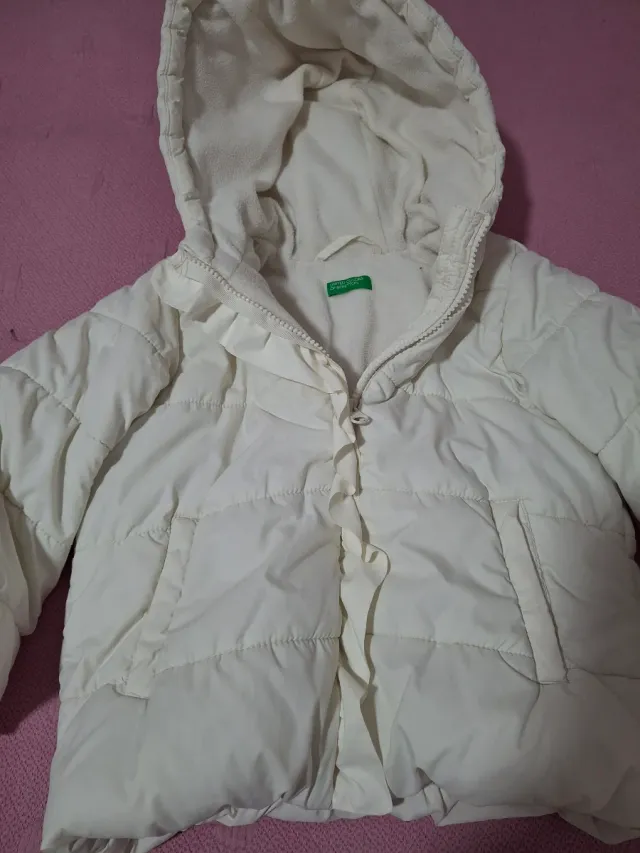 Chaquetón Benetton niña blanco