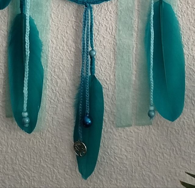 Atrapasueños grande 25 x 85 cm - tonos turquesa