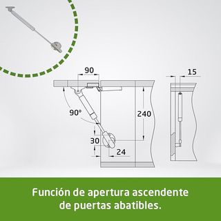 Compás de Gas para Elevación de Puertas