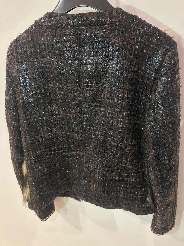 Chaqueta Custo Barcelona tweed y pelo.