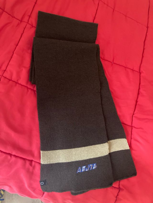 Sciarpa AFJ75 marrone con banda beige