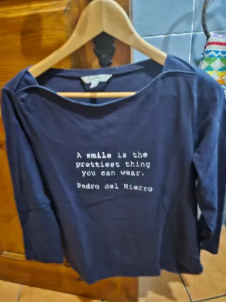 Camiseta Pedro del Hierro azul manga larga