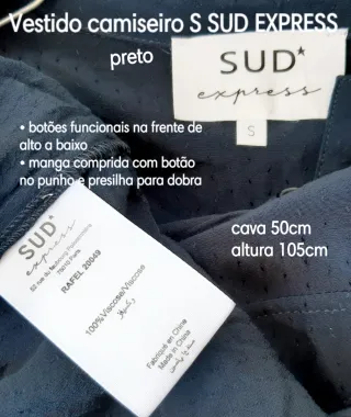 Vestido camiseiro azul escuro SUD EXPRESS tam S