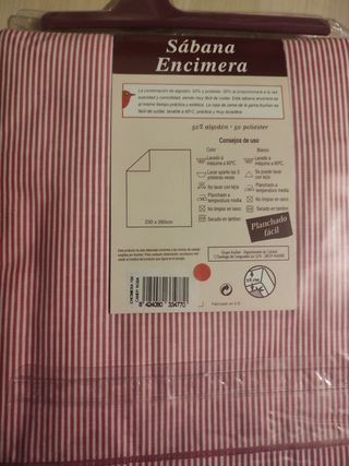 Sábana encimera RAYAS Roja (230×260) - cama 150