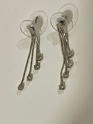 Orecchini pendenti metallo argentato