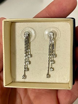 Orecchini pendenti metallo argentato