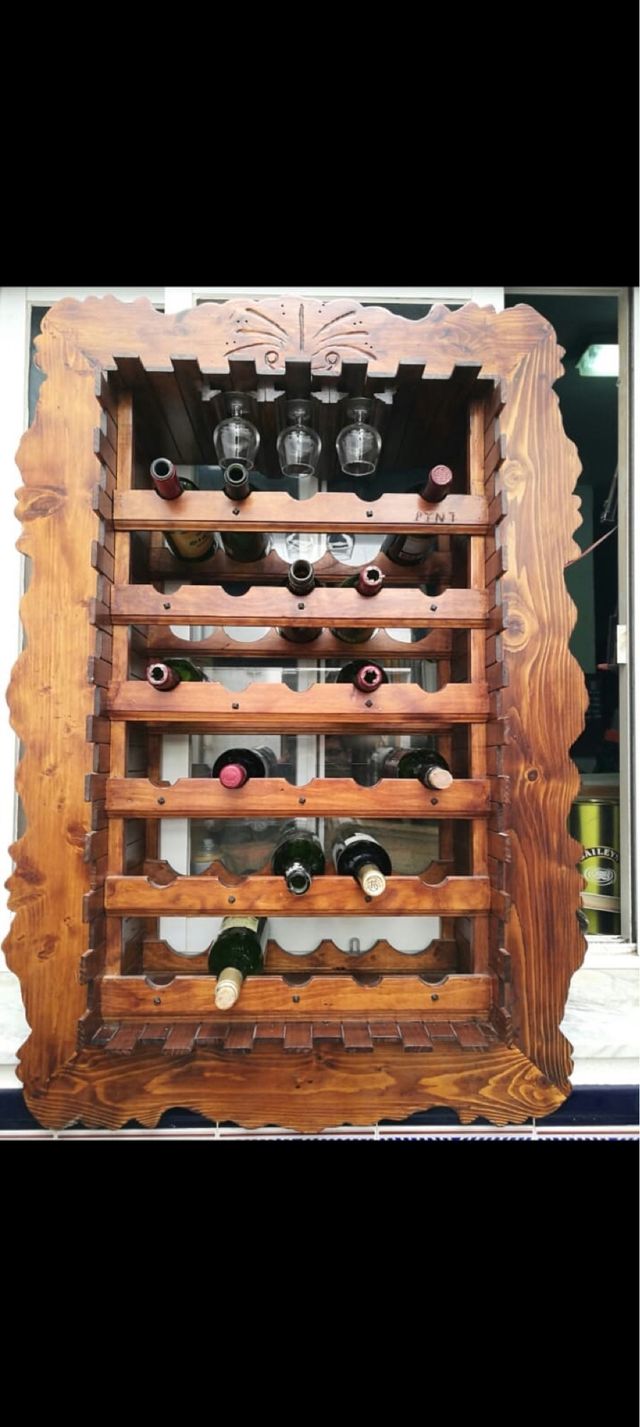 Botellero madera hecho a mano