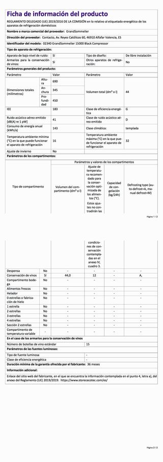 Vinoteca 15 botellas Cecotec GrandSommelier 15000