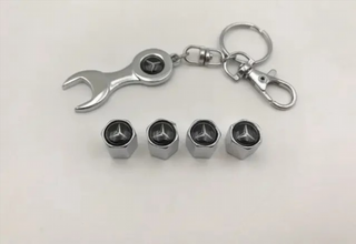 TAPONES RUEDA VÁLVULAS LLANTAS + LLAVERO MERCEDES