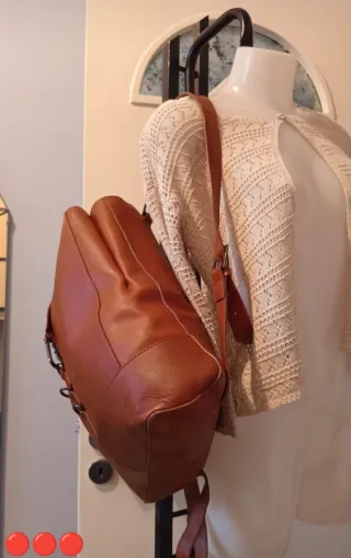 Zign Borsa Zaino Vera Pelle Marrone