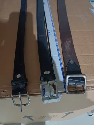 Lote de 3 cinturones de cuero