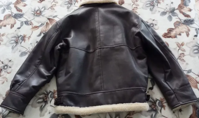 Giacca tipo aviatore similpelle marrone unisex xl