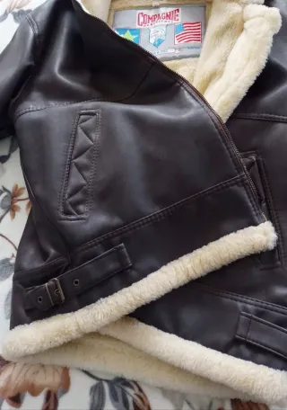 Giacca tipo aviatore similpelle marrone unisex xl