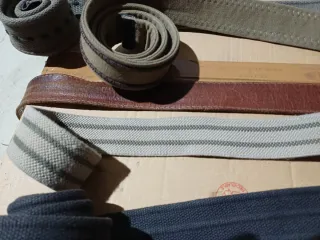 Lote de 5 cinturones de tela y piel