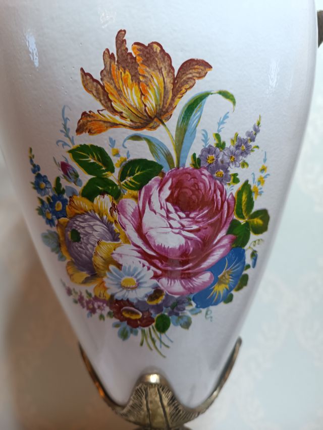 Jarrón Porcelana y Bronce 66cm