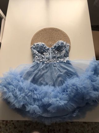 Vestido azul tul voluminoso talla XS
