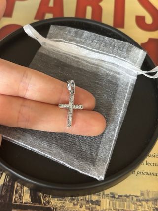 Colgante Cruz Brillante Plata