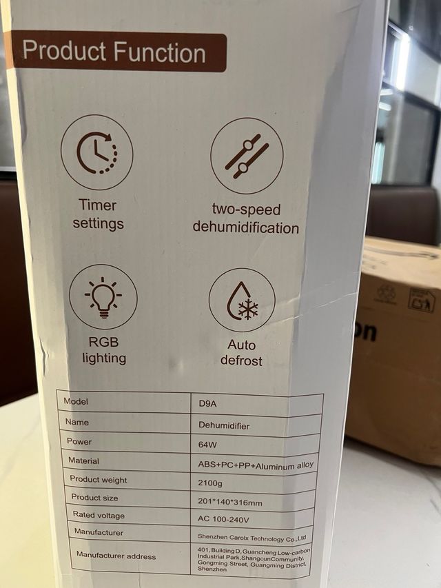 Deshumidificador Eléctrico 2.8L