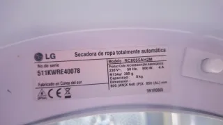 Secadora LG 8kg Eco Dry Heat Pump