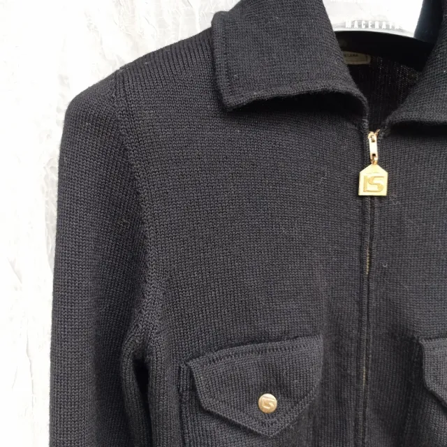 Cardigan in lana Nero Vintage Luisa Spagnoli