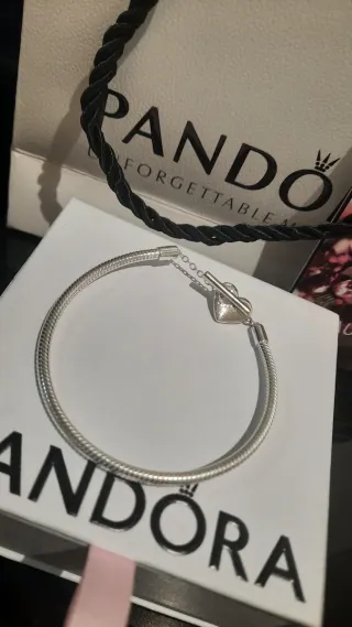 Pulsera Pandora Corazón Plata talla 19cm