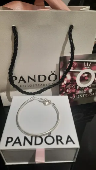 Pulsera Pandora Corazón Plata talla 19cm