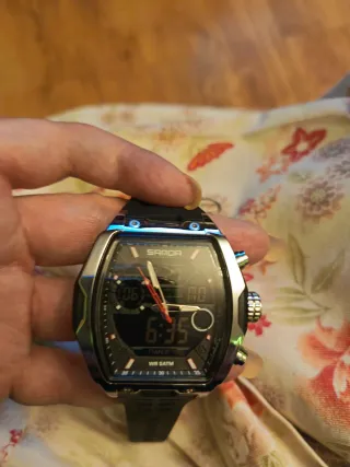 Reloj Sanda Digital/Analógico Hombre Negro/Plata