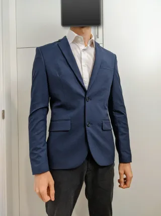 Americana Mango Azul Marino Talla 46 Slim Fit