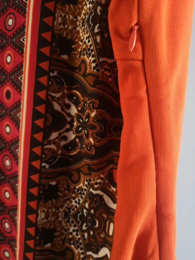 Vestido Ada Gatti Naranja Estampado