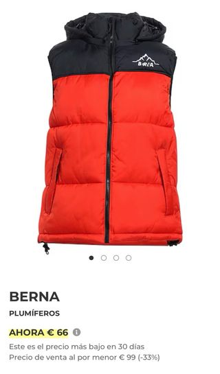 plumífero acolchado Berna negro y naranja talla M