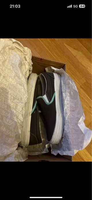 Zapatillas Vans Slip-On Gris y Turquesa