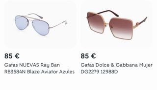 Lote gafas de sol Ray Ban nuevas y Dolce & Gabbana