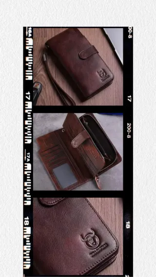 Cartera de mano en piel, bullcaptain.