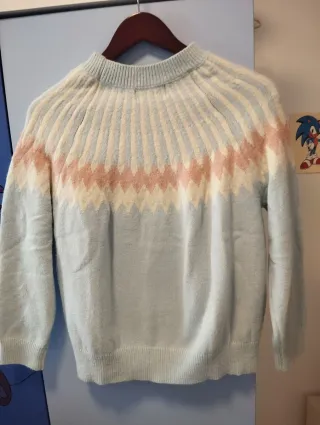 Jersey lana azul y rosa