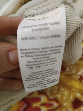 Bufanda Pepe Jeans Beige con Bolsillos