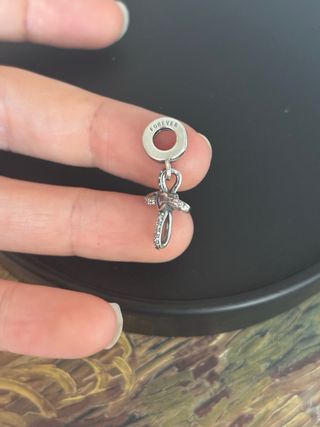 Colgante Cruz Infinito Corazón Rosa Plata