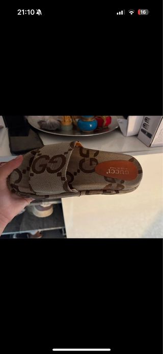 Ciabatte Gucci beige/marrone usate