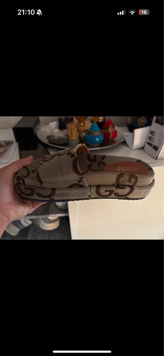 Ciabatte Gucci beige/marrone usate