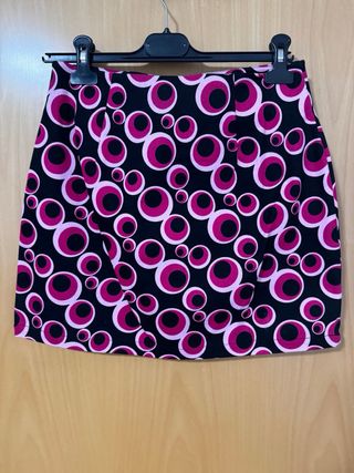 Falda corta estampada círculos