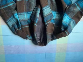 Chaqueta lana cuadros T46 hecha a mano ÚNICA