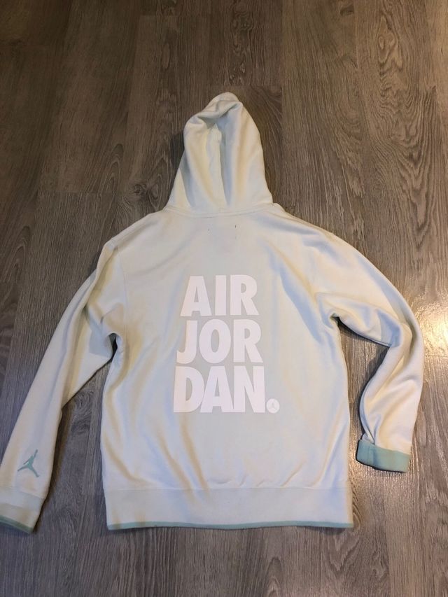 Sudadera Jordan Niño Talla S Blanca y Turquesa