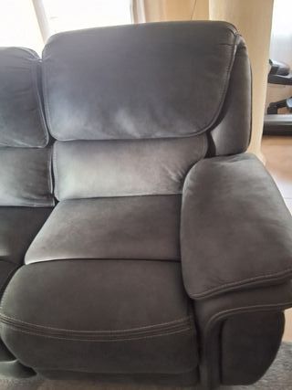 Sofá 3 plazas gris antracita abatible